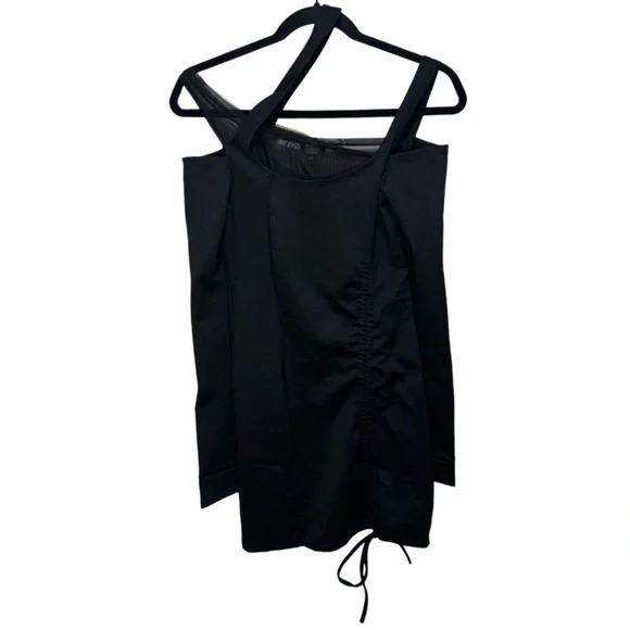 POSTER GIRL Cut Out Mesh Long Sleeve Mini Dress - Black XS - Picture 1 of 7